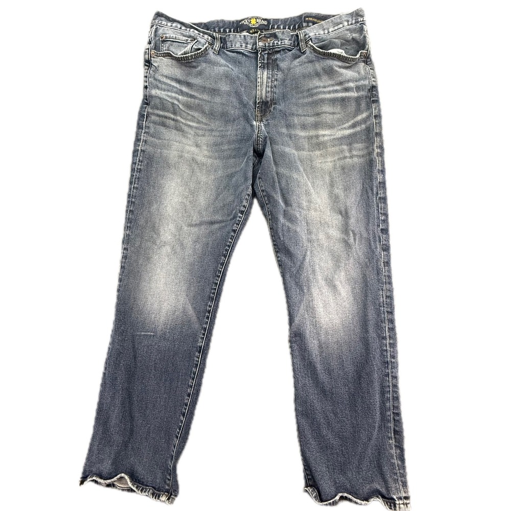 Lucky Brand 181 Relaxed Straight Jeans Mens 42x32 Blue Denim‎ Stretch Pants